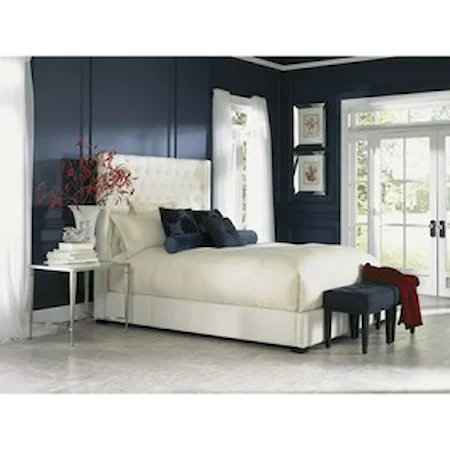 Queen Platform Upholstered Bed with Headboard Tufting